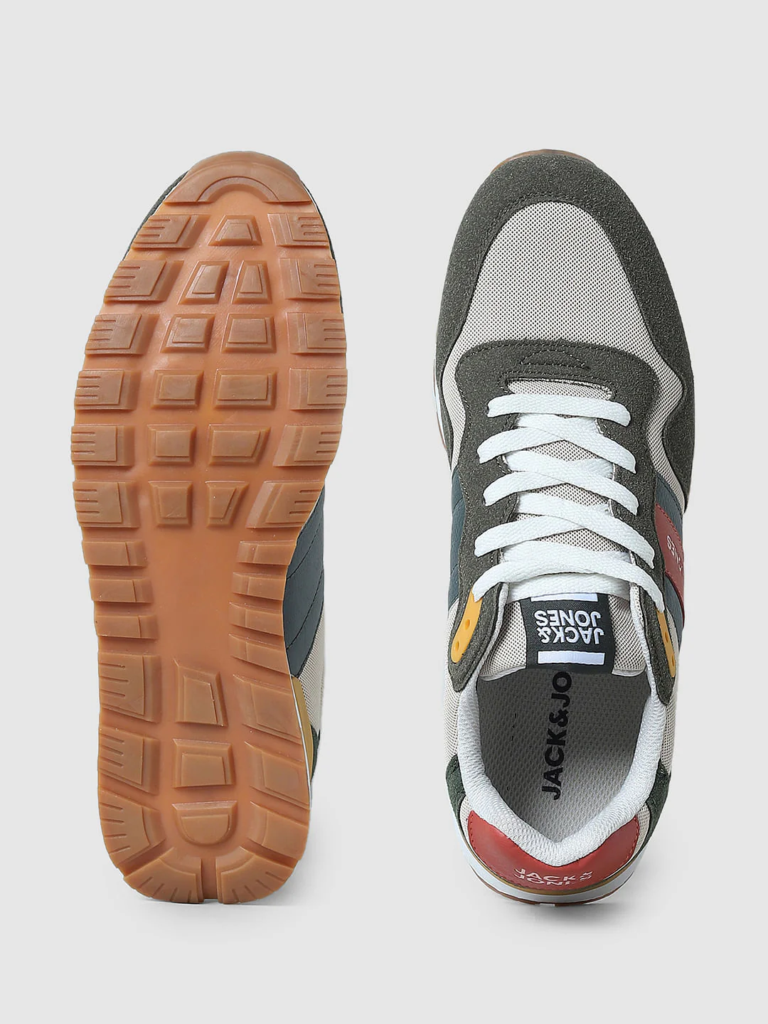 Olive Green Colourblocked Sneakers - Image 5