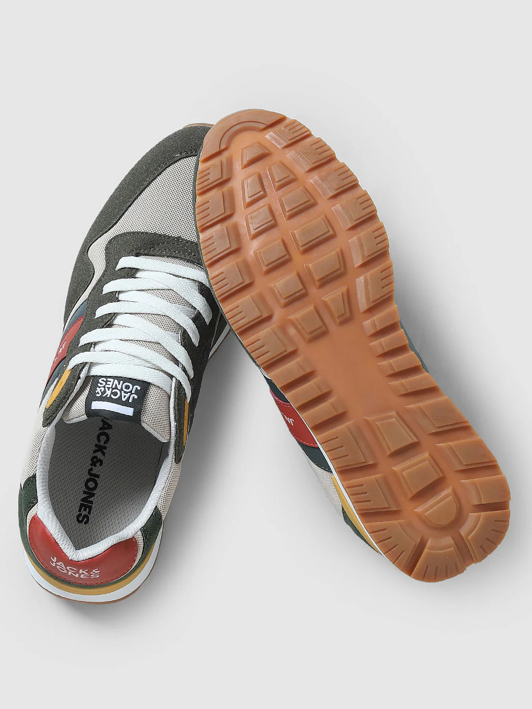 Olive Green Colourblocked Sneakers - Image 6