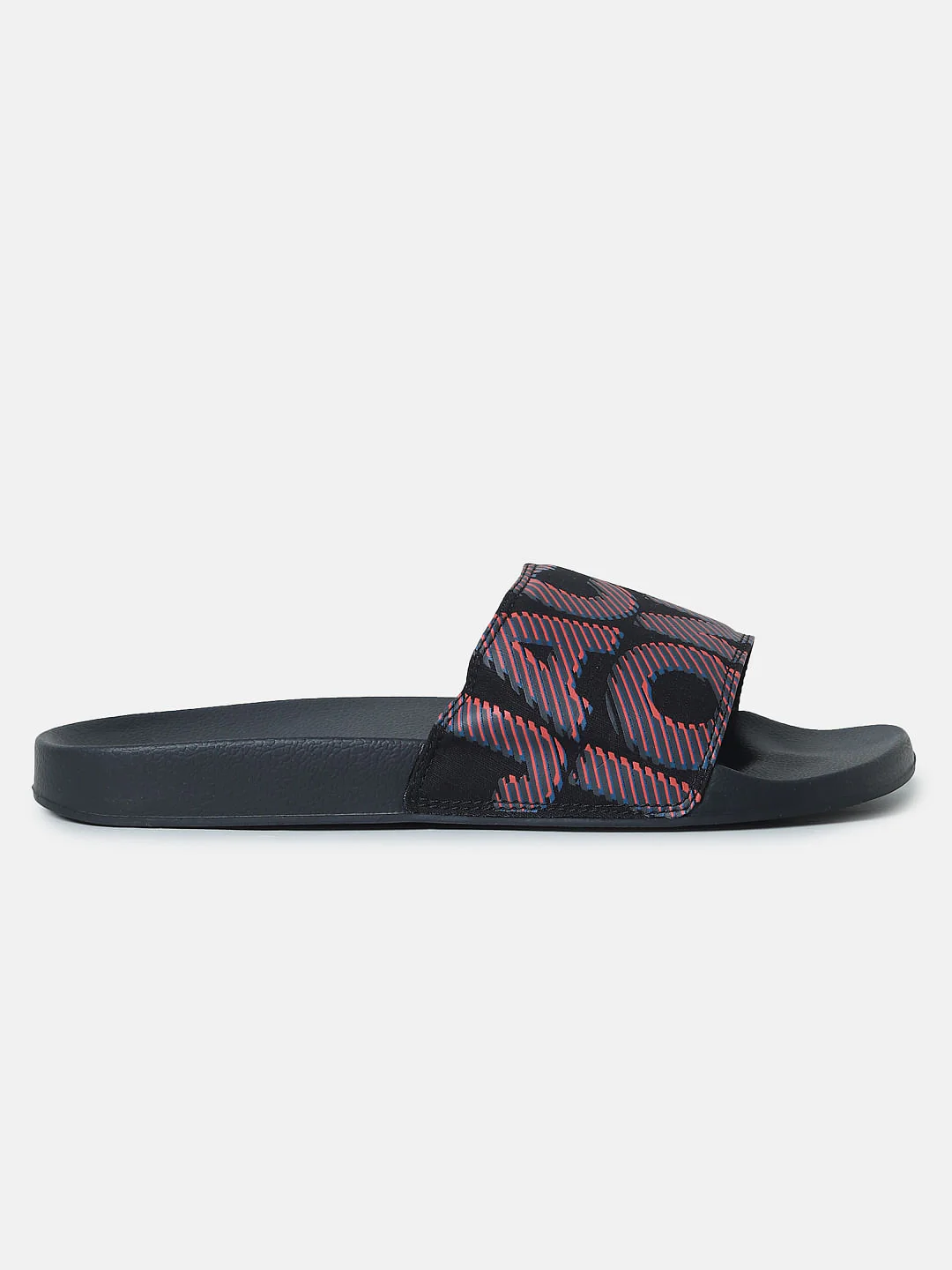 Black Logo Print Pool Sliders - Image 3