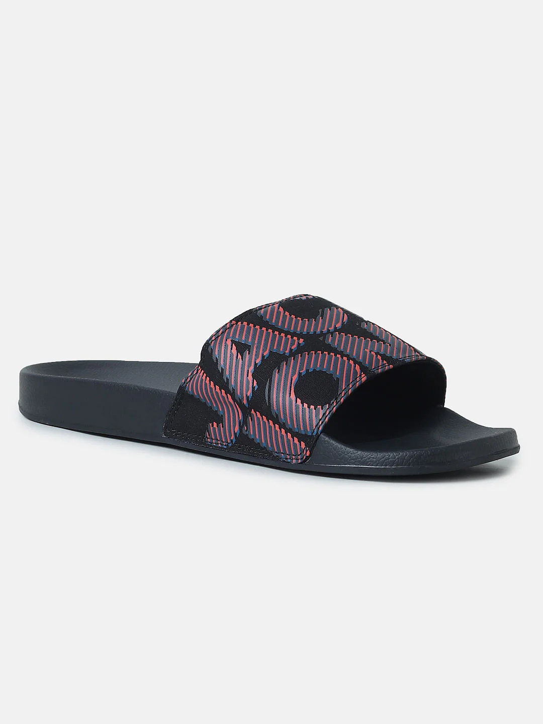 Black Logo Print Pool Sliders - Image 4