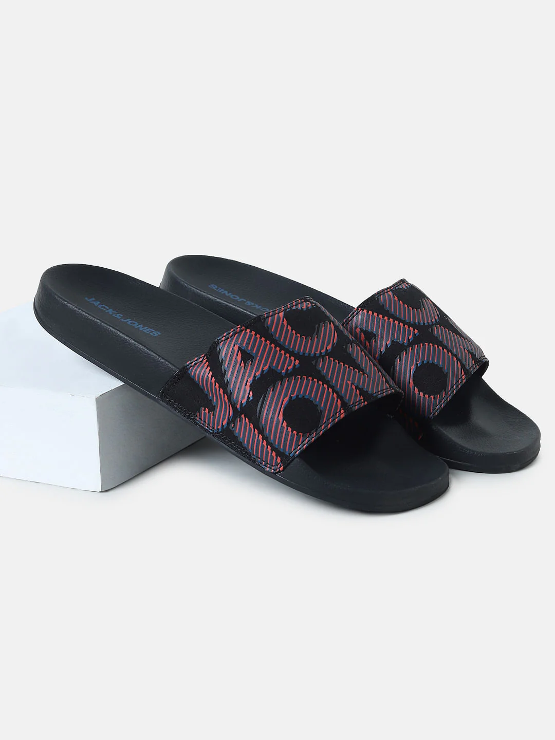 Black Logo Print Pool Sliders - Image 6