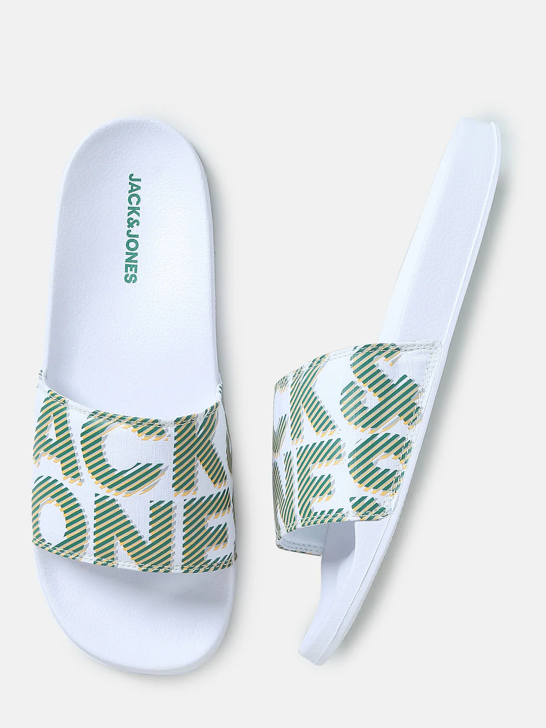 White Logo Print Pool Sliders - Image 2