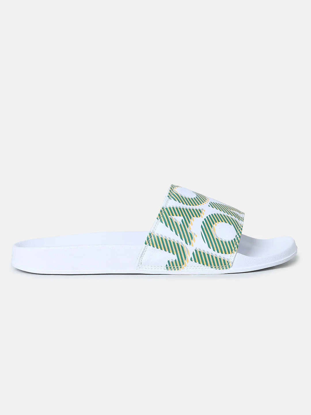 White Logo Print Pool Sliders - Image 3