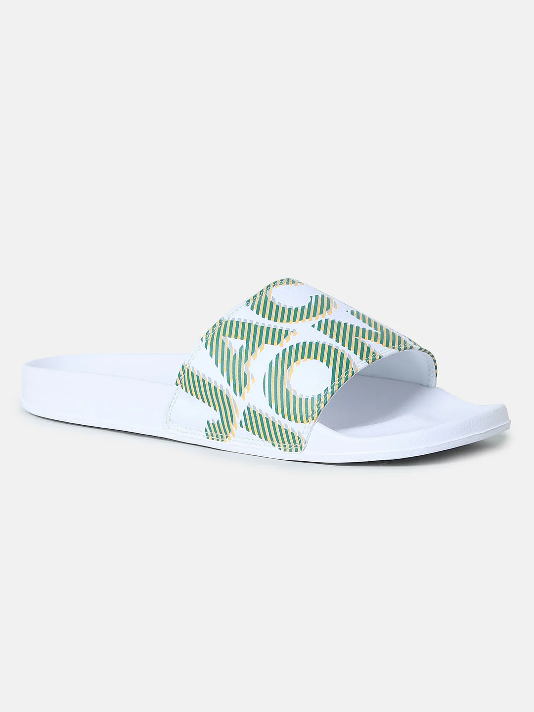 White Logo Print Pool Sliders - Image 4