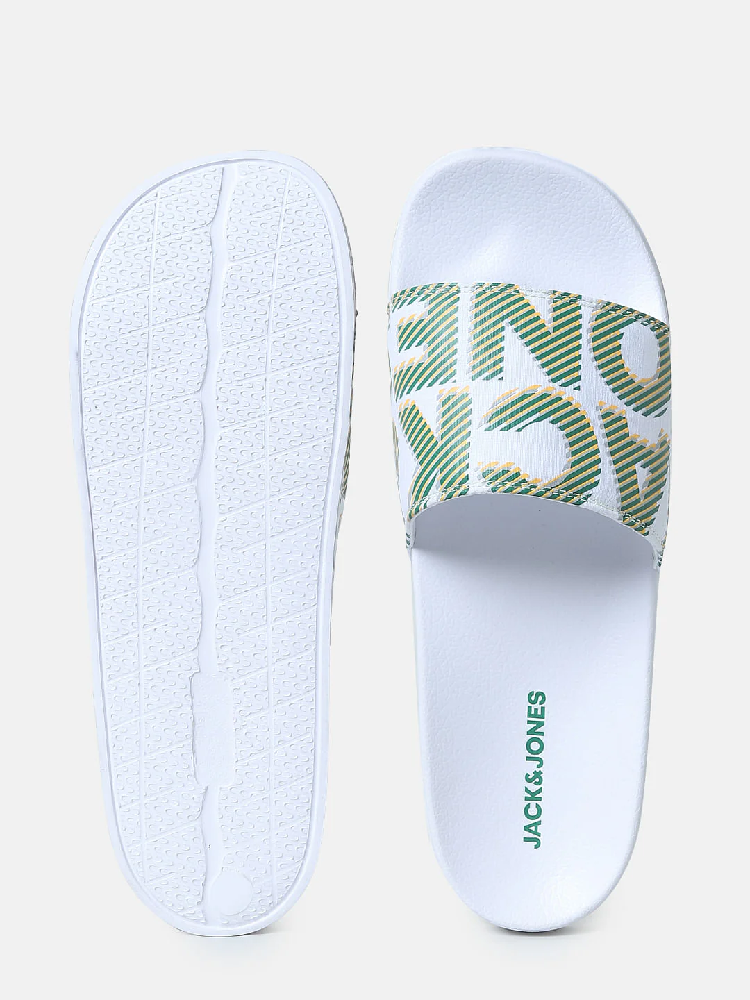 White Logo Print Pool Sliders - Image 5