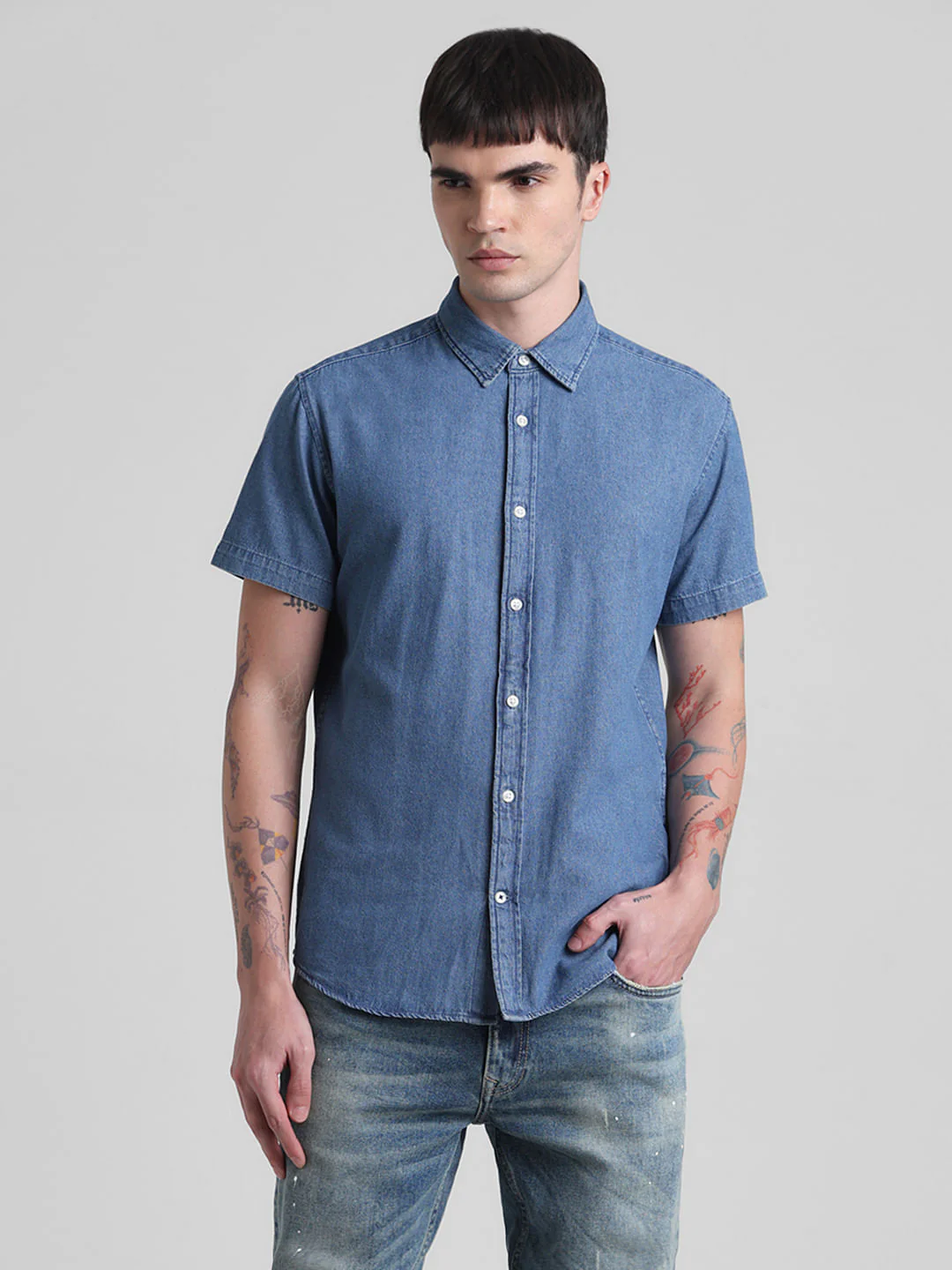 Blue Indigo Dyed Denim Shirt - Image 2