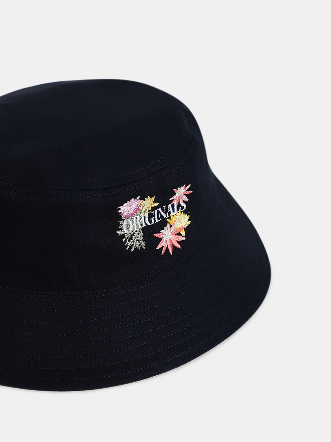 Navy Blue Floral Bucket Hat - Image 4