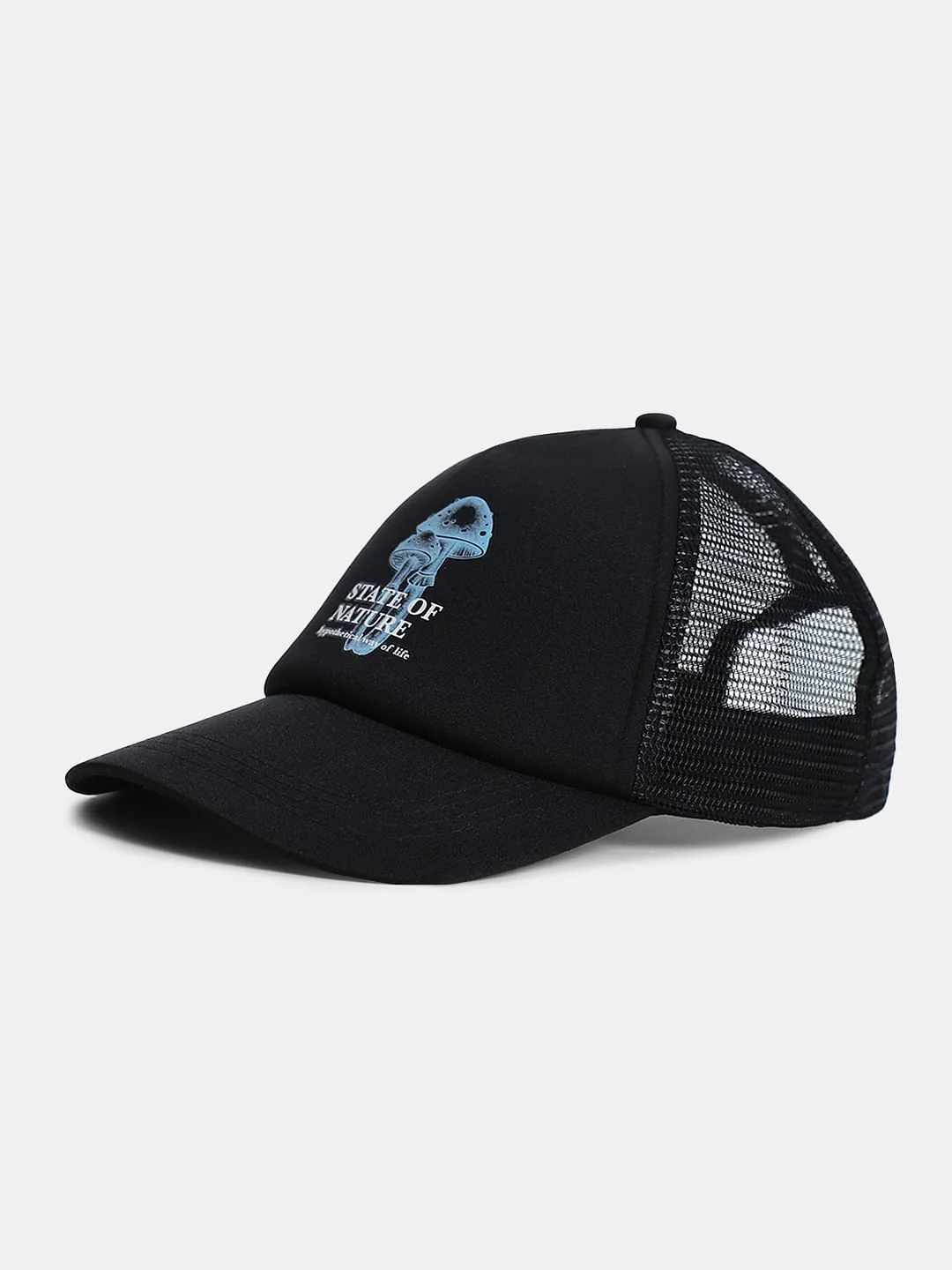 Black Printed Trucker Cap - Image 2