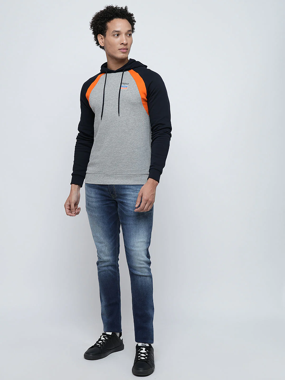 PRODUKT by JACK&JONES Grey Colourblocked Hooded Sweatshirt - Image 5