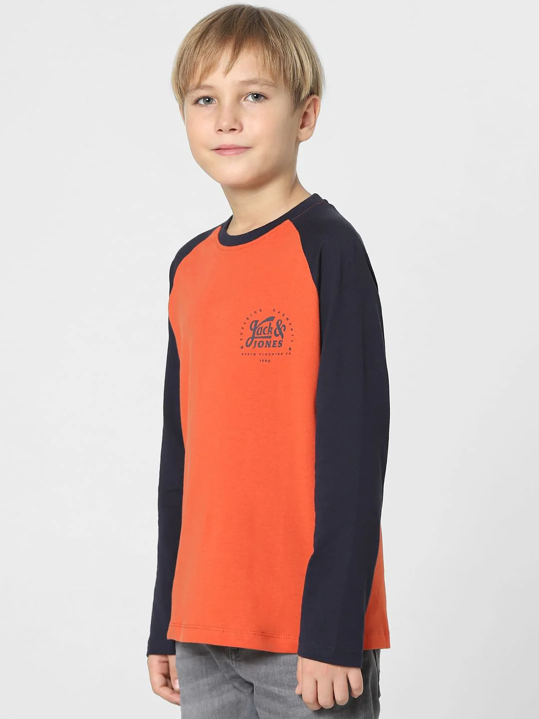 Boys Red Colourblocked Full Sleeves T-shirt - Image 3