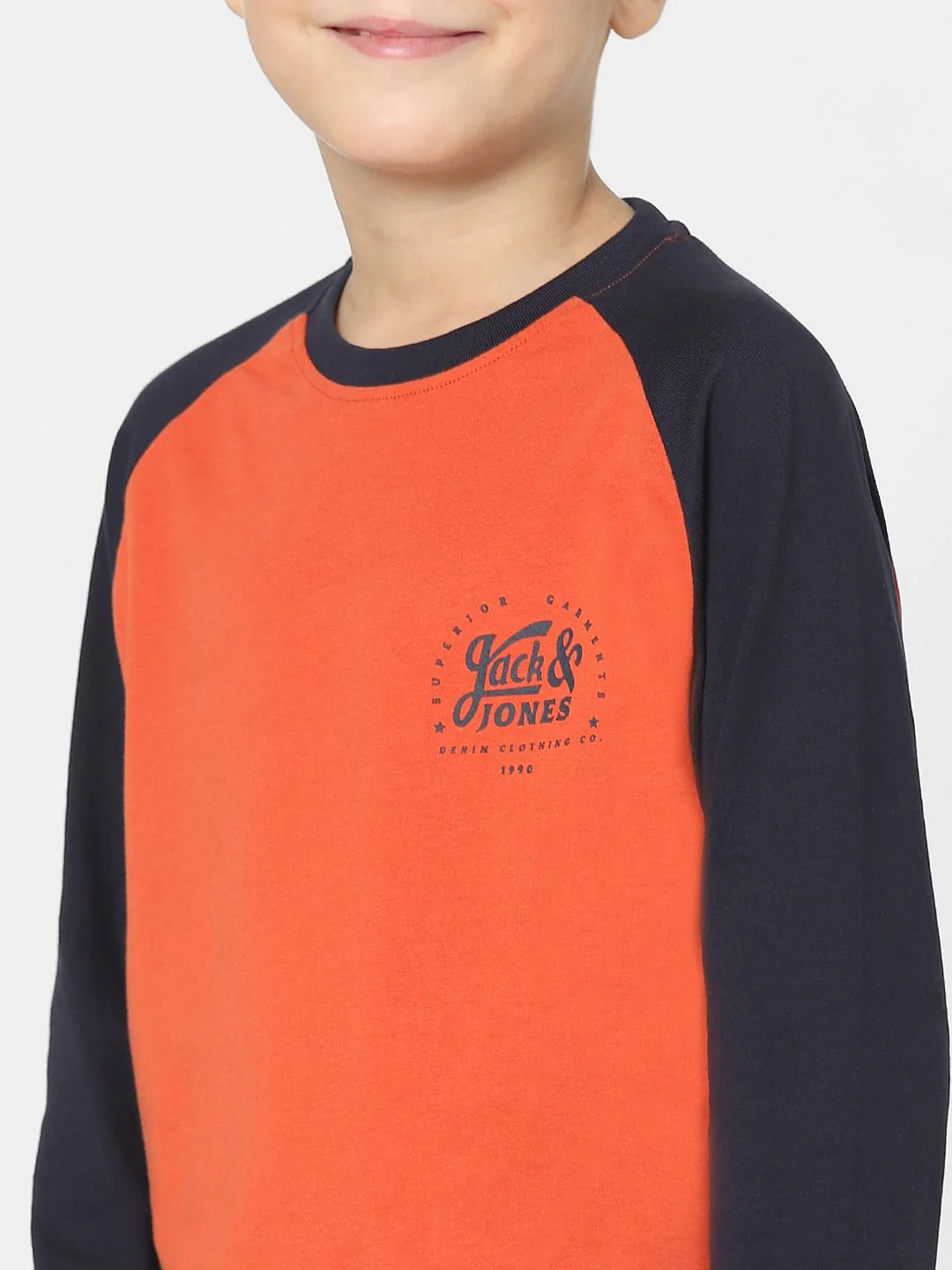 Boys Red Colourblocked Full Sleeves T-shirt - Image 5