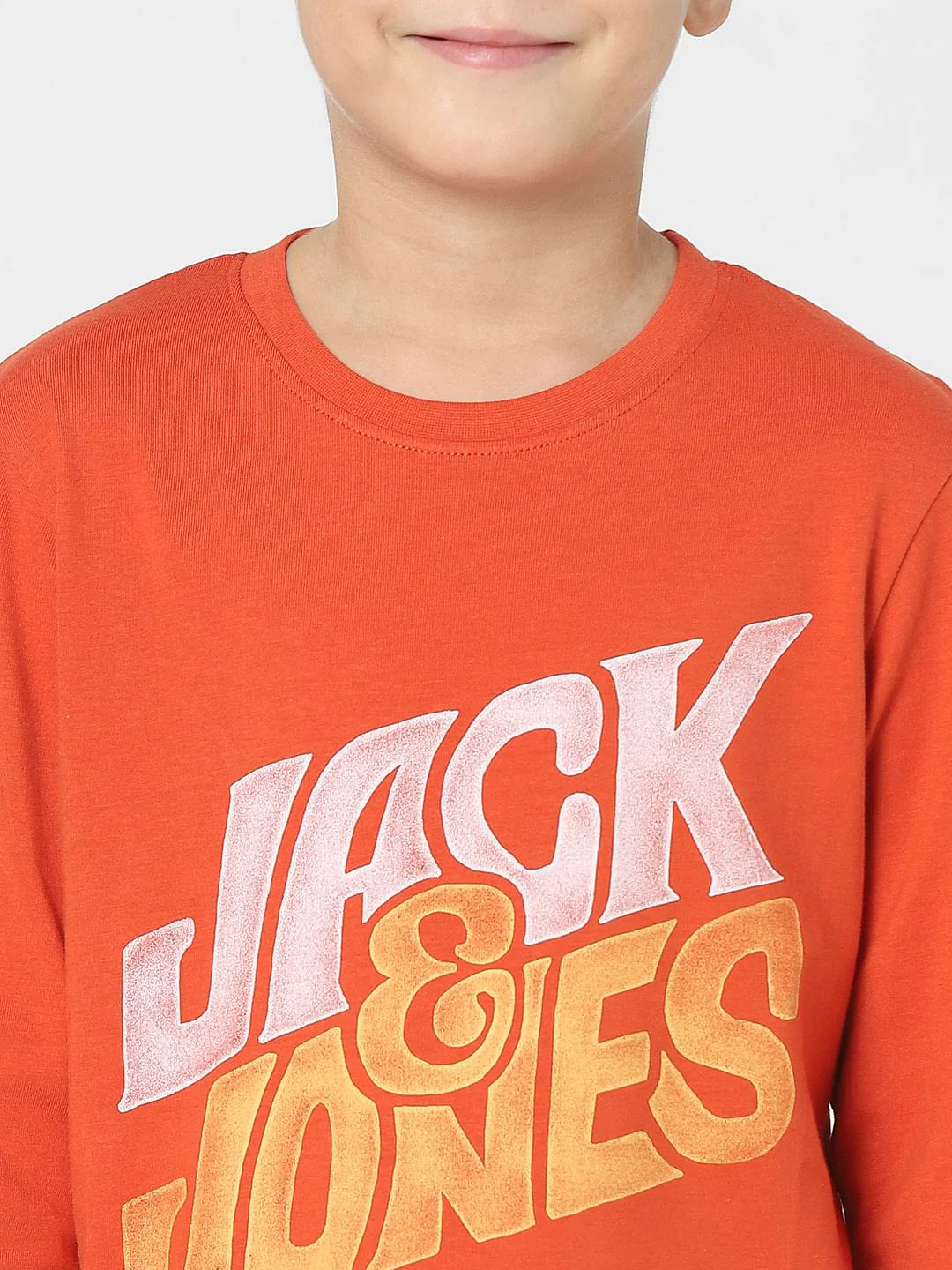 Boys Red Logo Print Full Sleeves T-shirt - Image 5