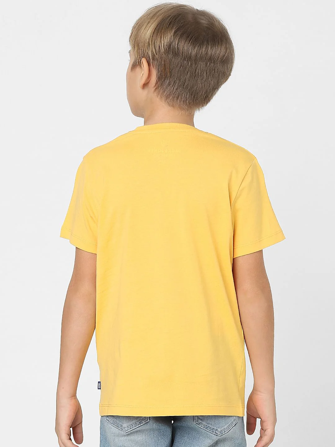 Boys Yellow Logo Print Crew Neck T-shirt - Image 4