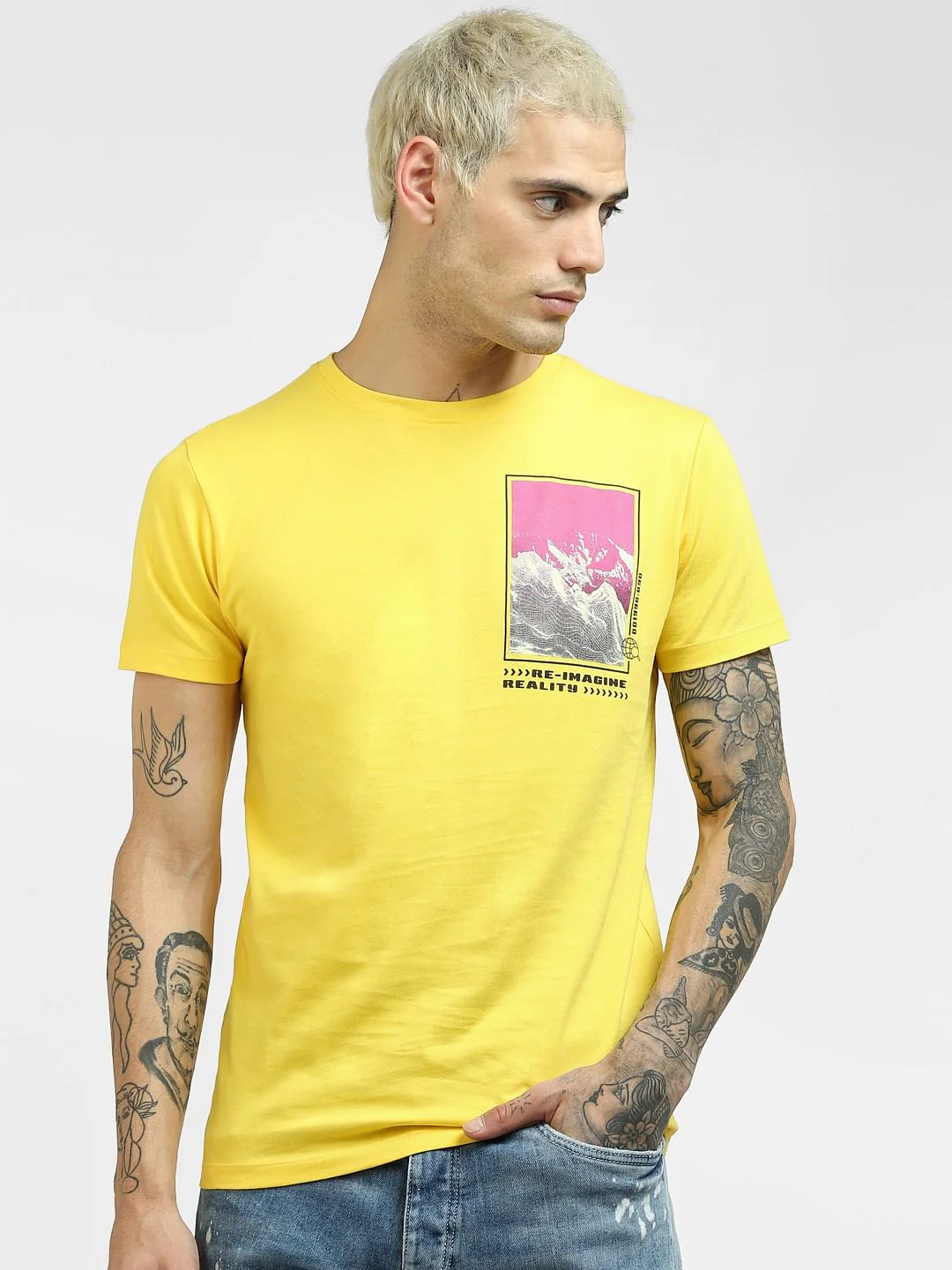 Yellow Graphic Print T-shirt - Image 2