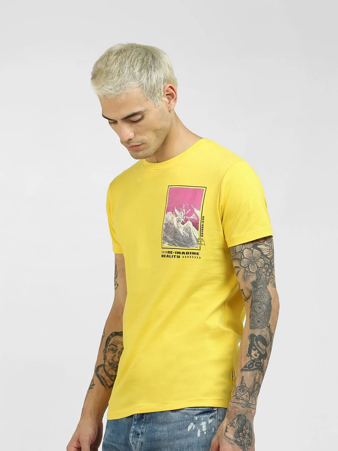 Yellow Graphic Print T-shirt - Image 3