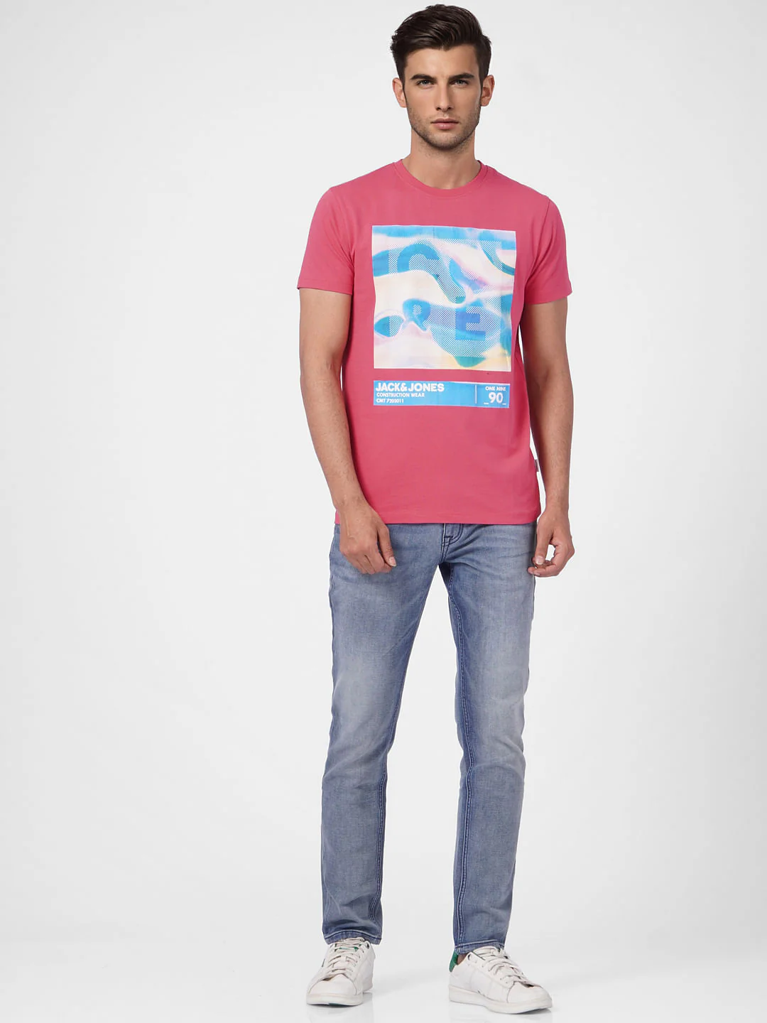Pink Graphic Print Crew Neck T-shirt - Image 6