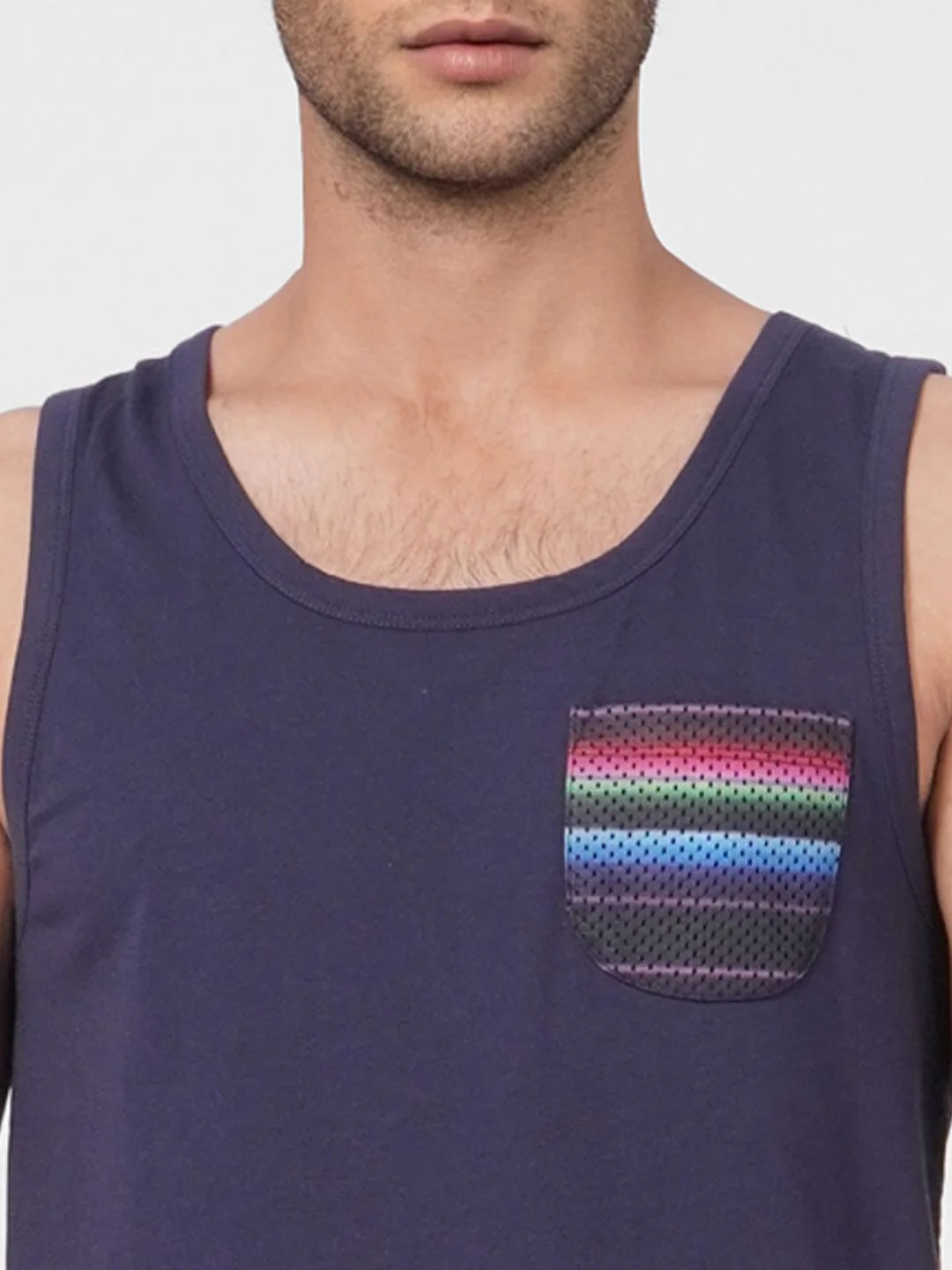 Blue Graphic Print Crew Neck T-shirt - Image 5
