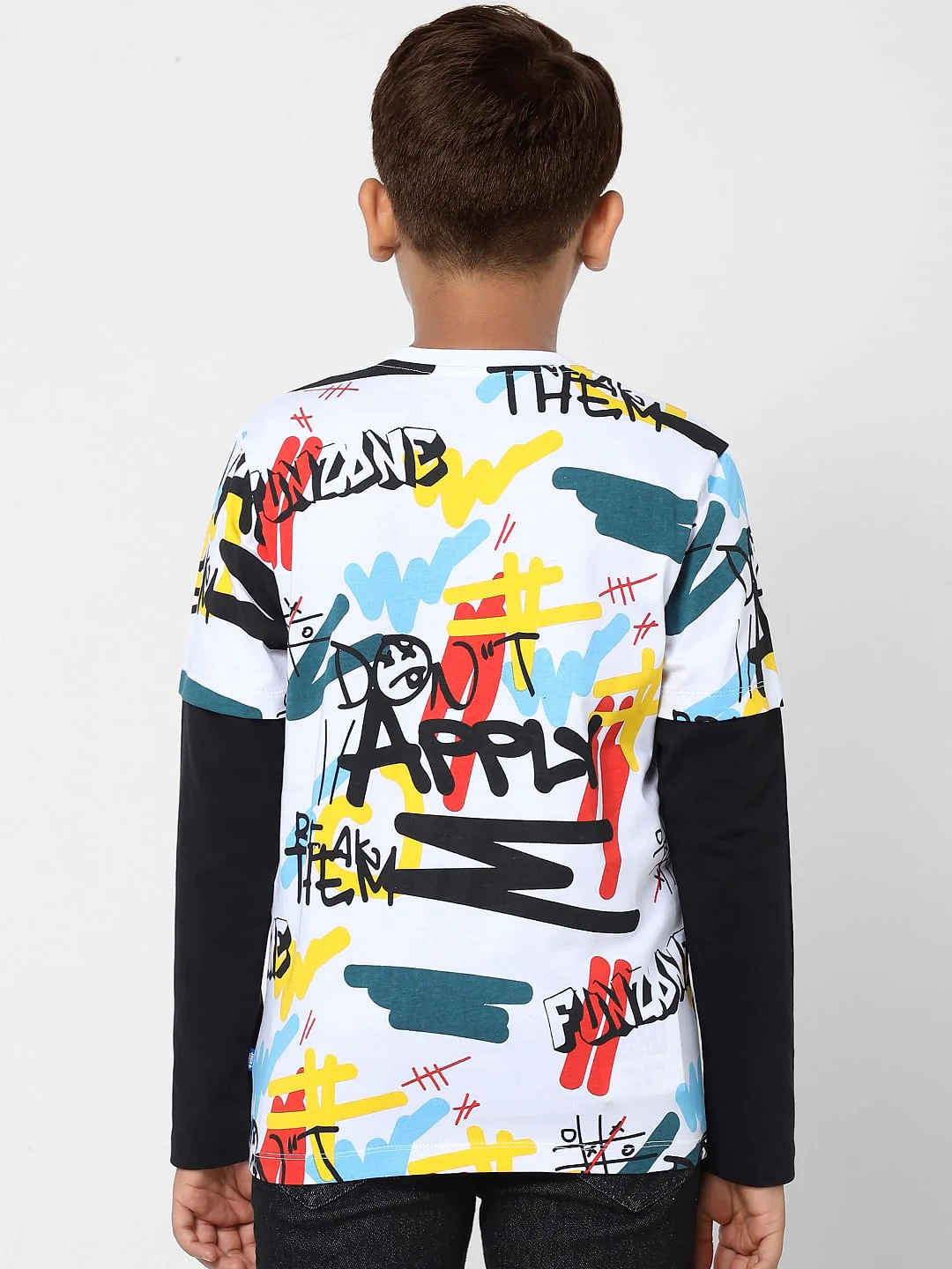 Boys White Typographic Print T-shirt - Image 4