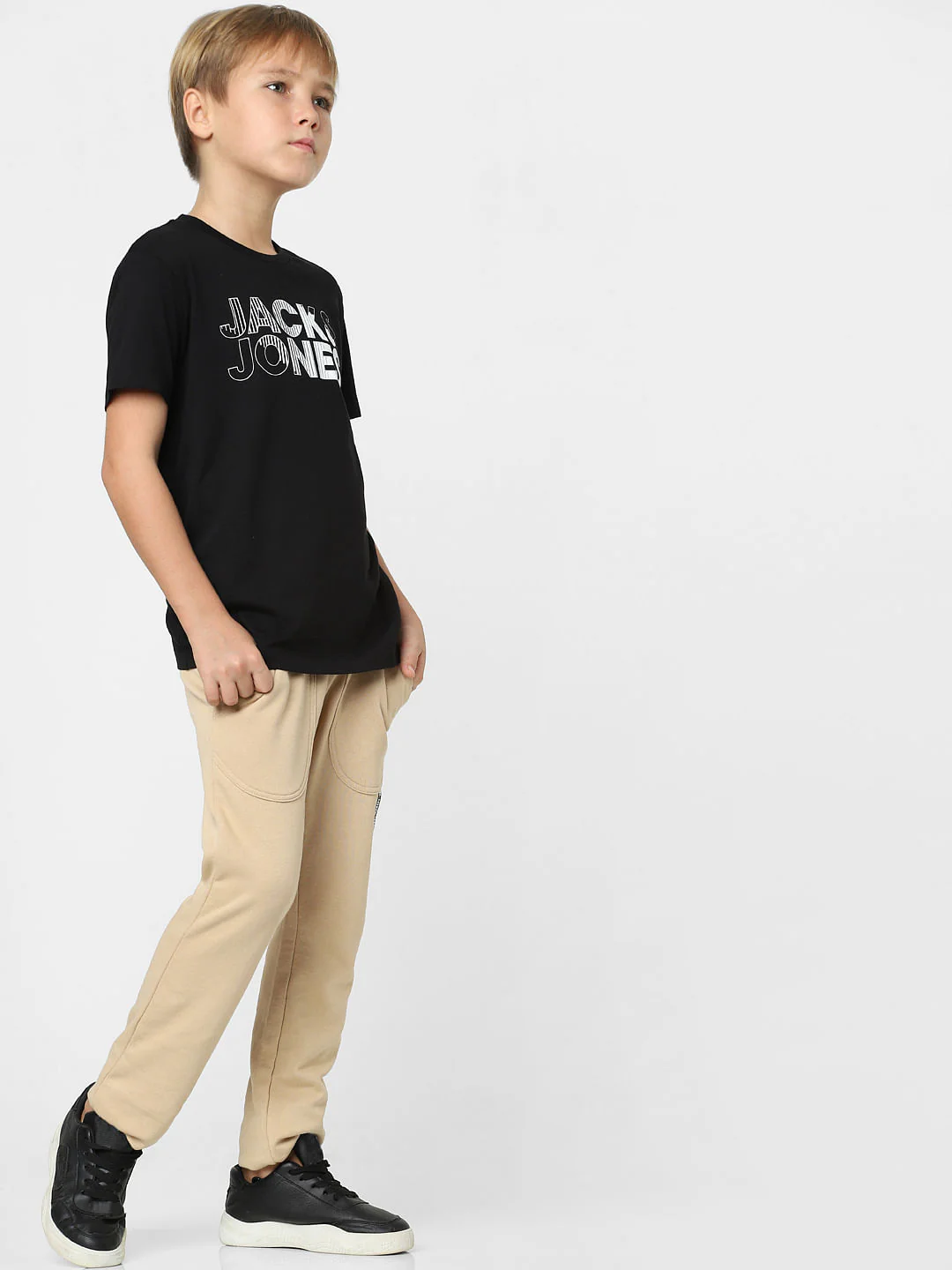 Boys Black Logo Print Crew Neck T-shirt - Image 6