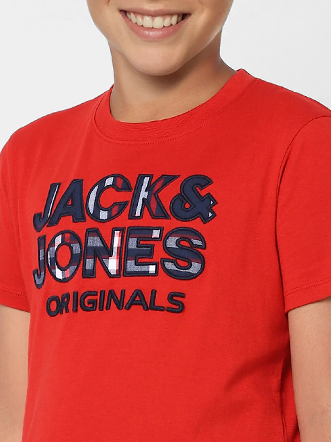 Boys Red Logo Print Crew Neck T-shirt - Image 5