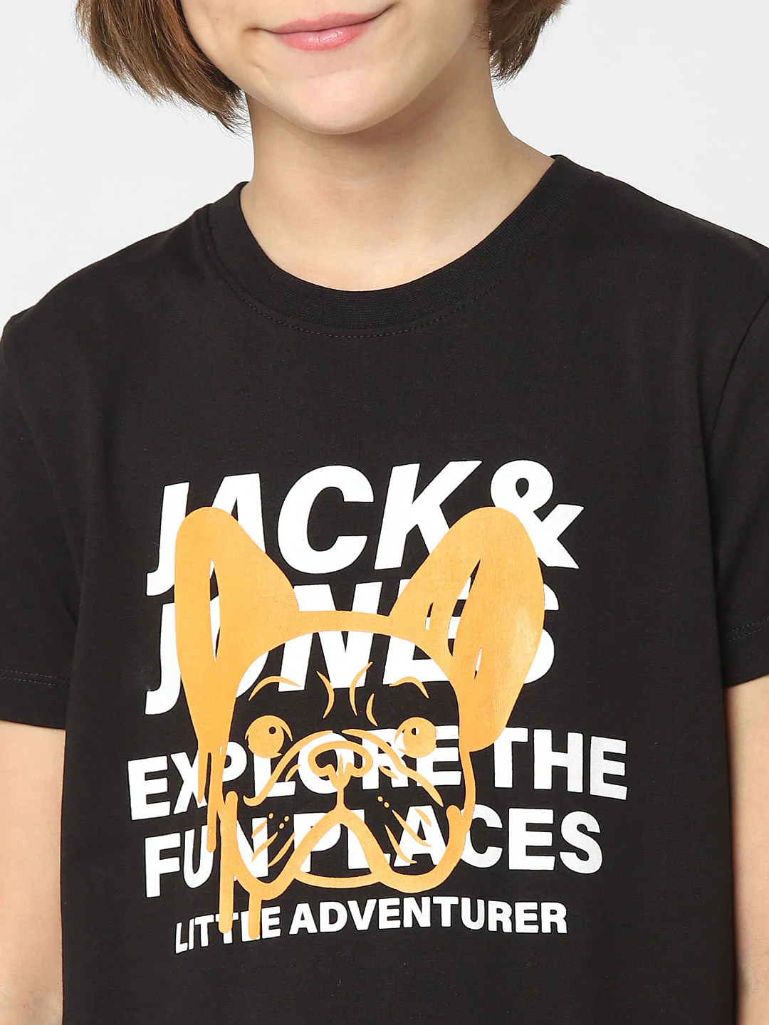 Boys Black Logo Print Crew Neck T-shirt - Image 5