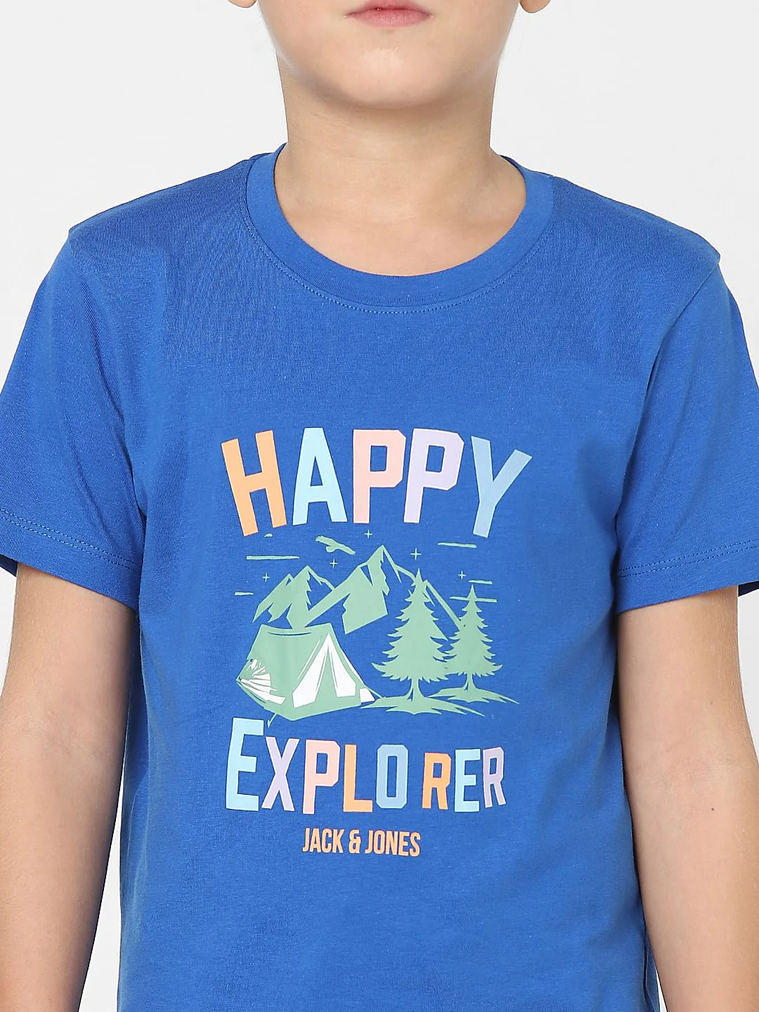 Boys Blue Graphic Print Crew Neck T-shirt - Image 5