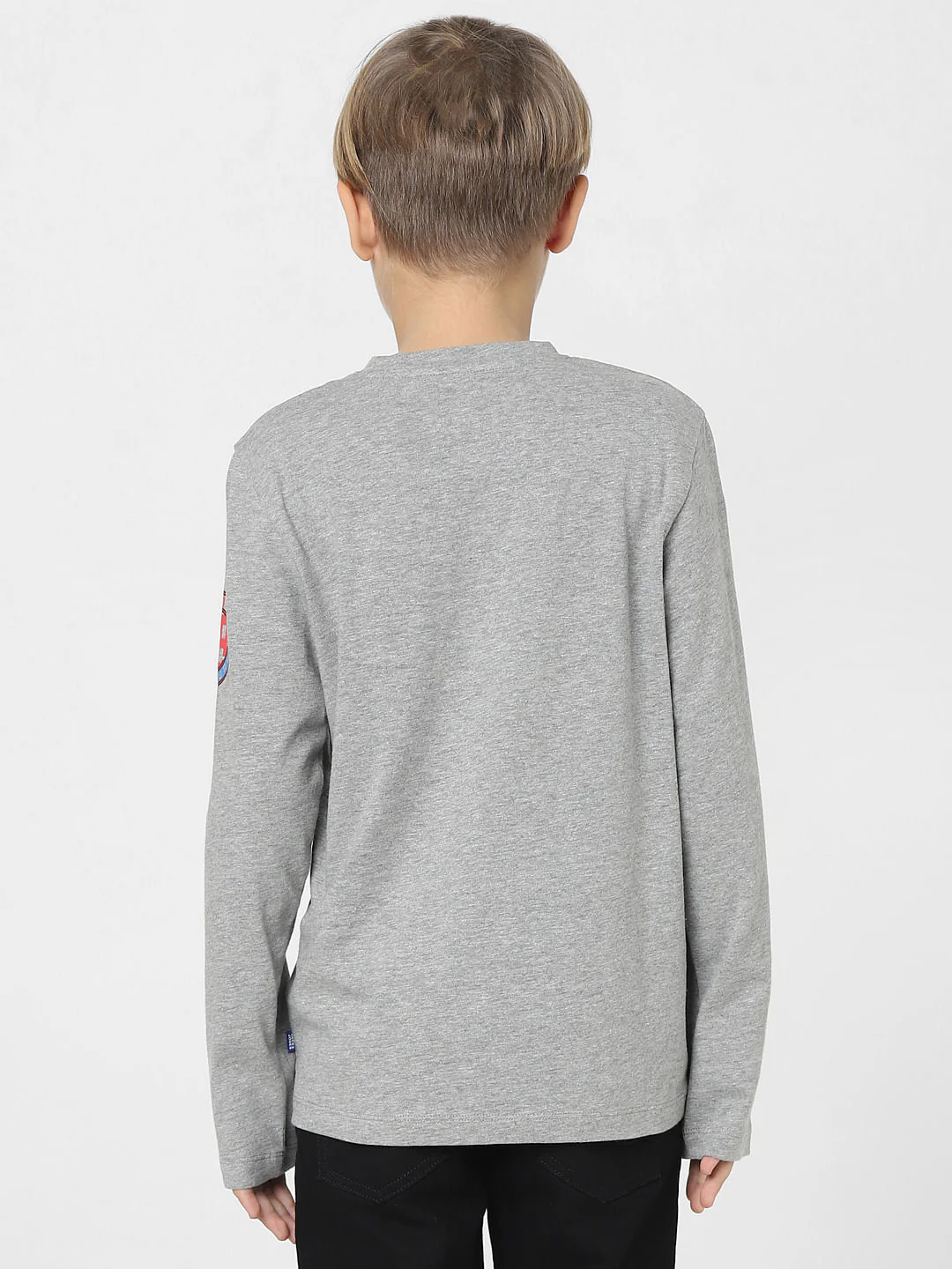 Boys Grey Text Print Crew Neck T-shirt - Image 4