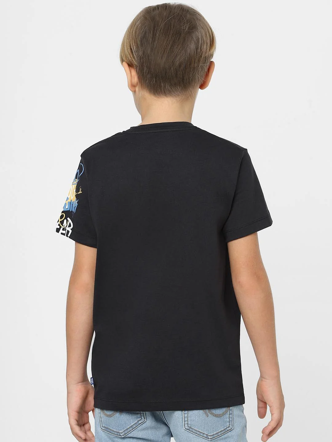 Boys Black Slogan Print T-shirt - Image 4