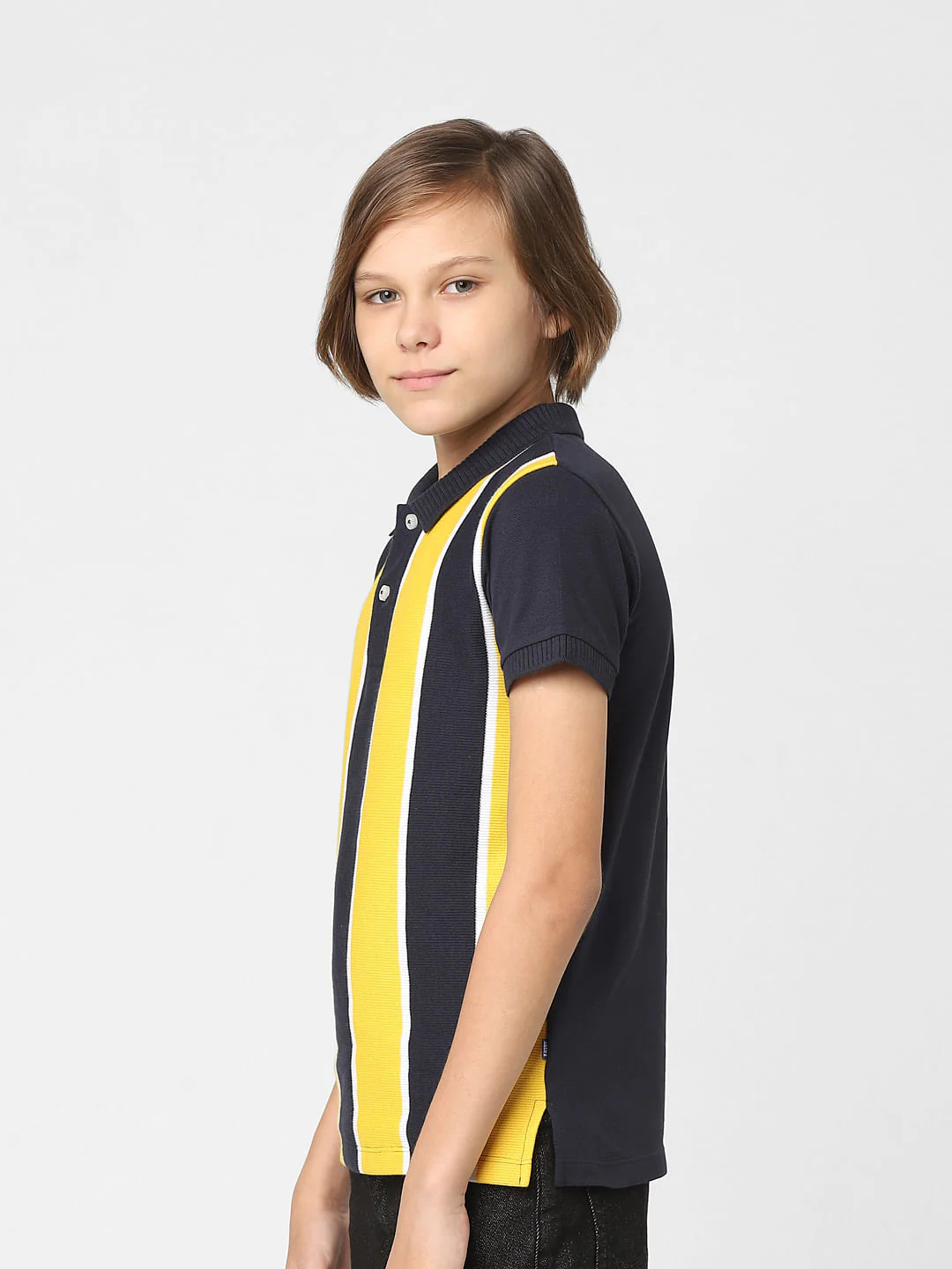 Boys Yellow Colourblocked Polo T-shirt - Image 3