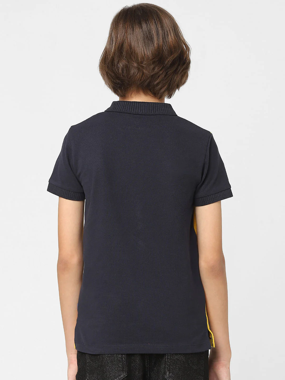 Boys Yellow Colourblocked Polo T-shirt - Image 4