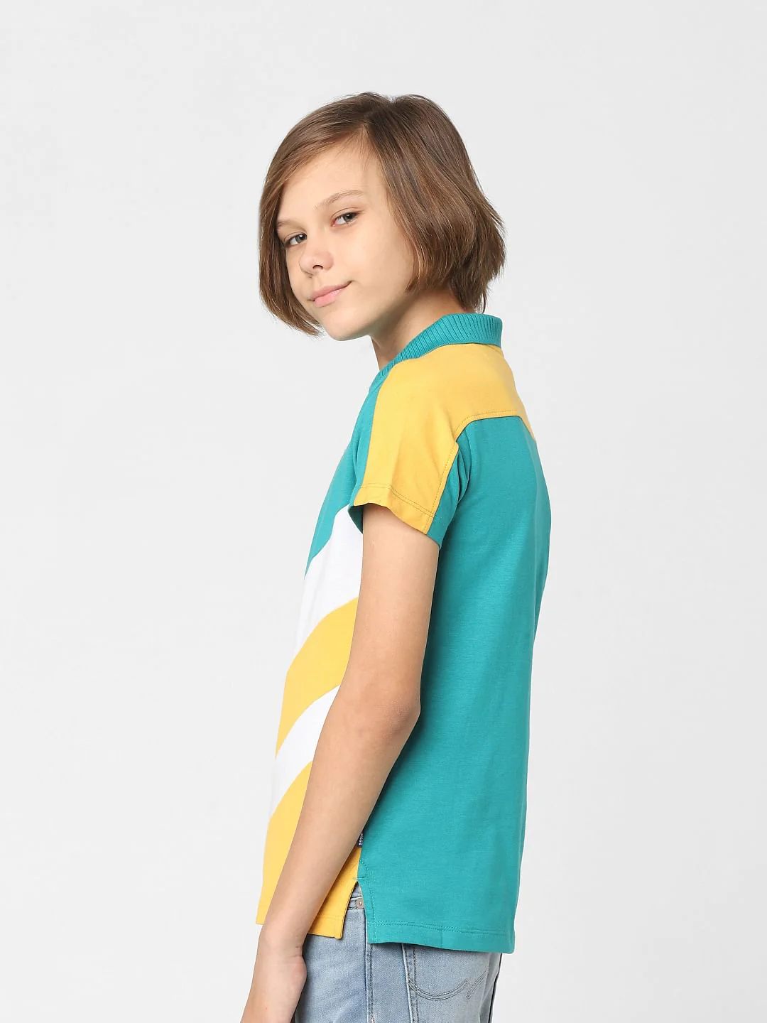 Boys Blue Colourblocked Polo T-shirt - Image 3