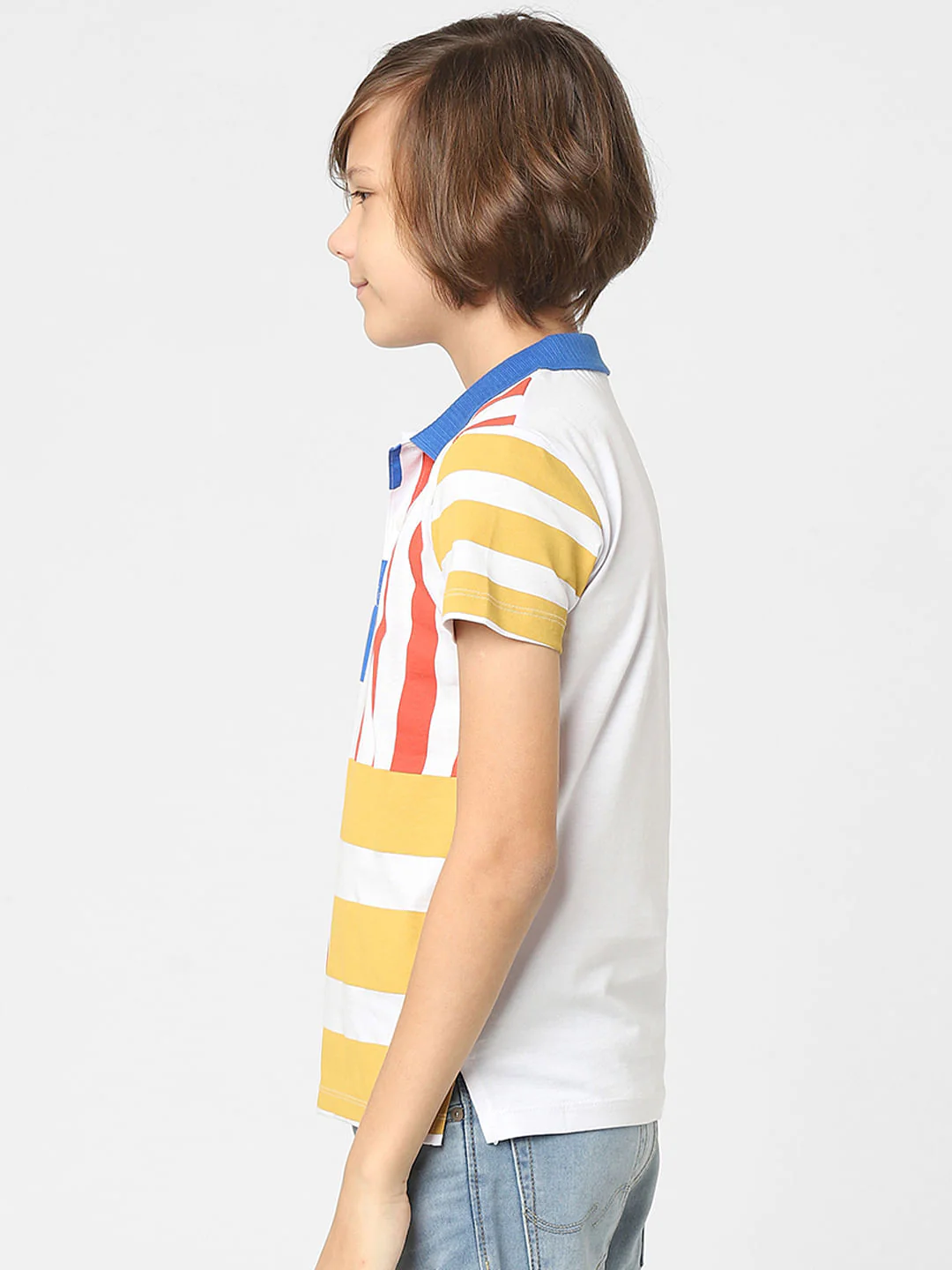 Boys Striped Polo Neck T-shirt - Image 3