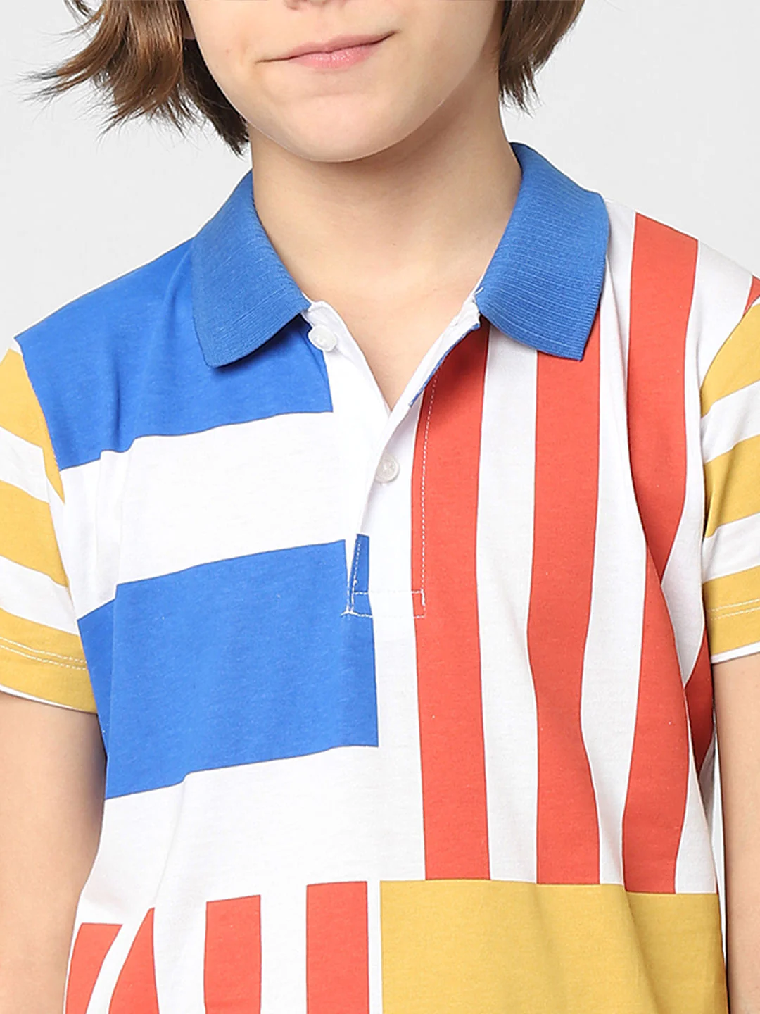 Boys Striped Polo Neck T-shirt - Image 5