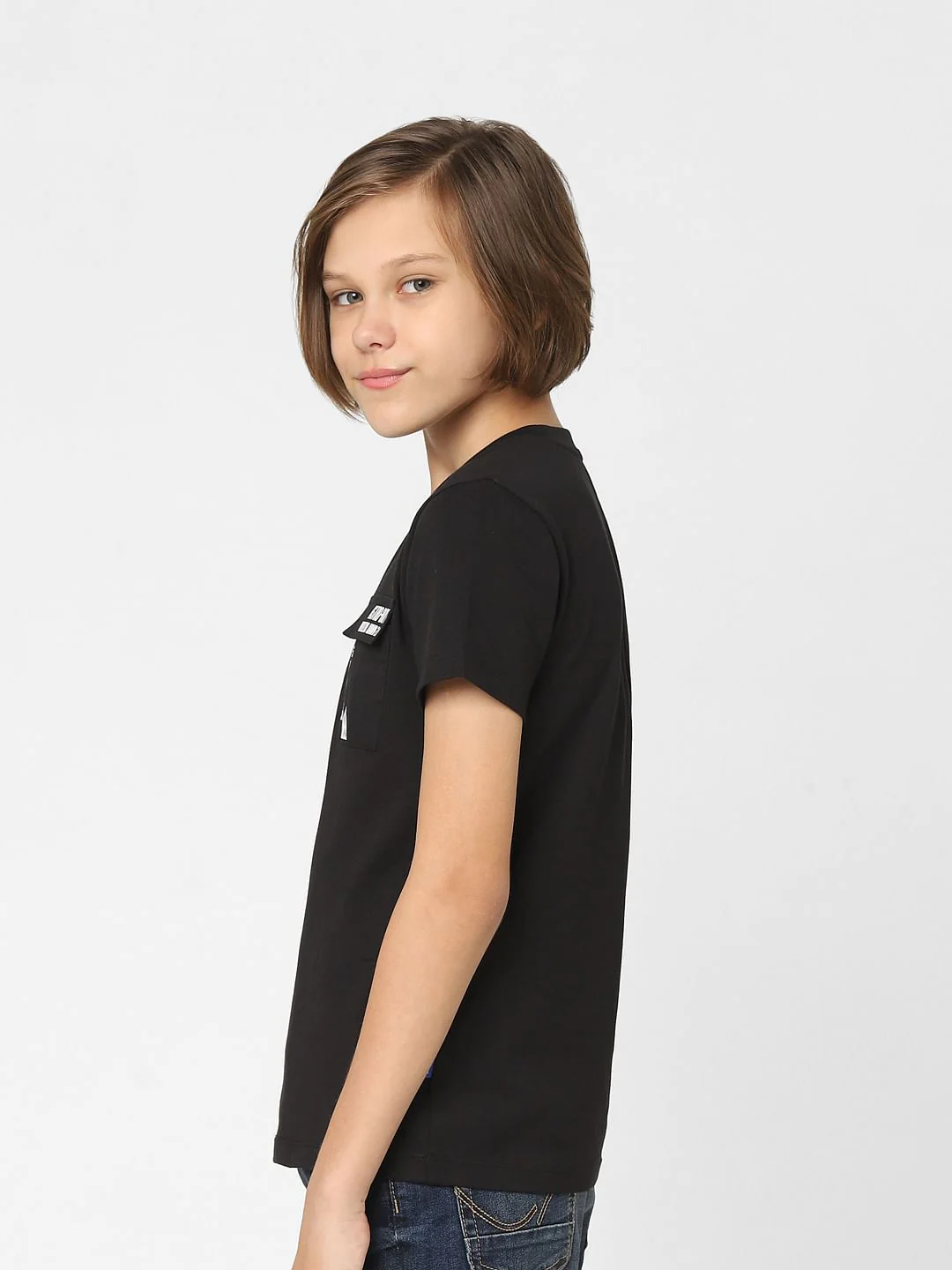 Boys Black Crew Neck T-shirt - Image 3