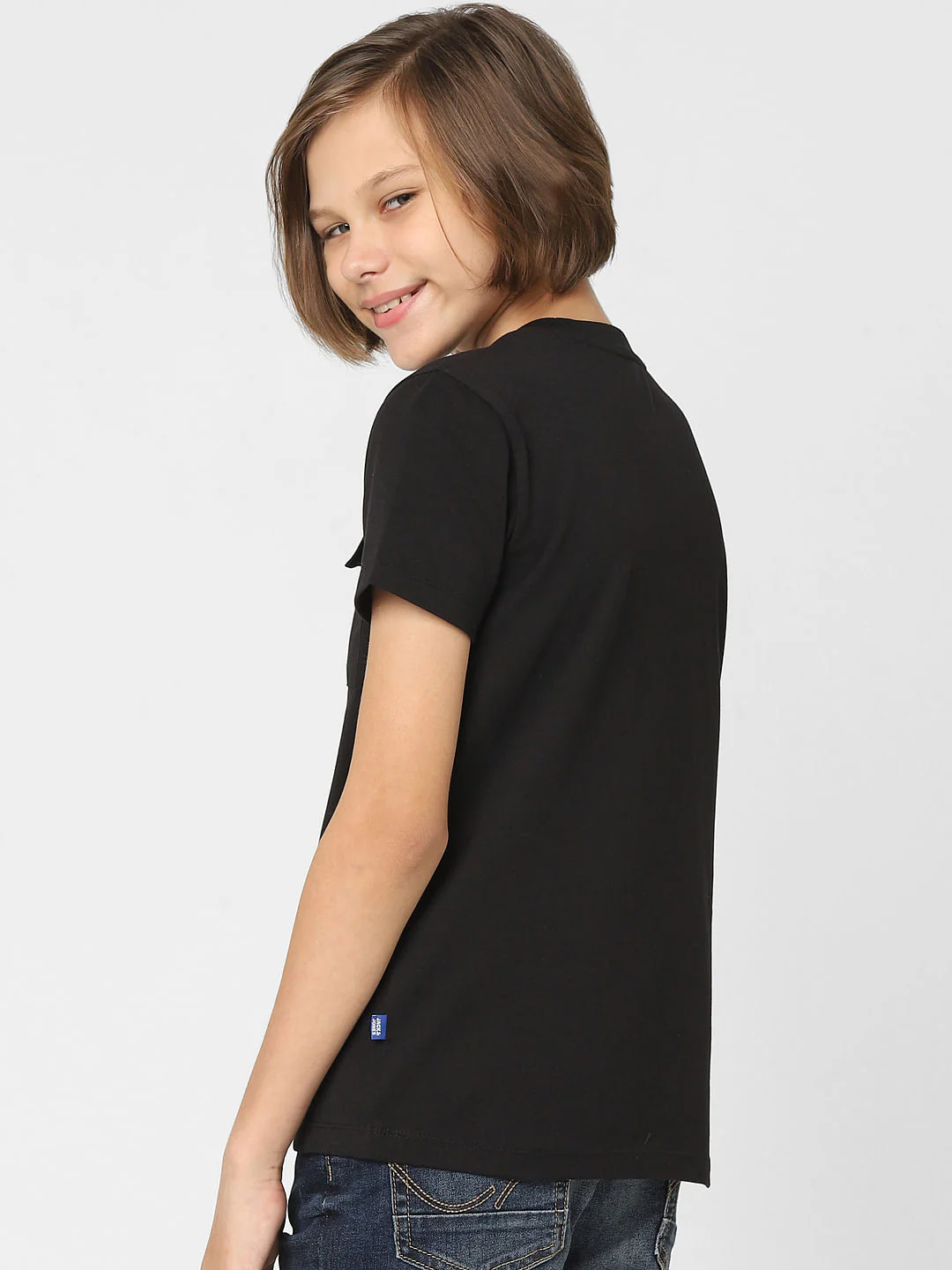Boys Black Crew Neck T-shirt - Image 4