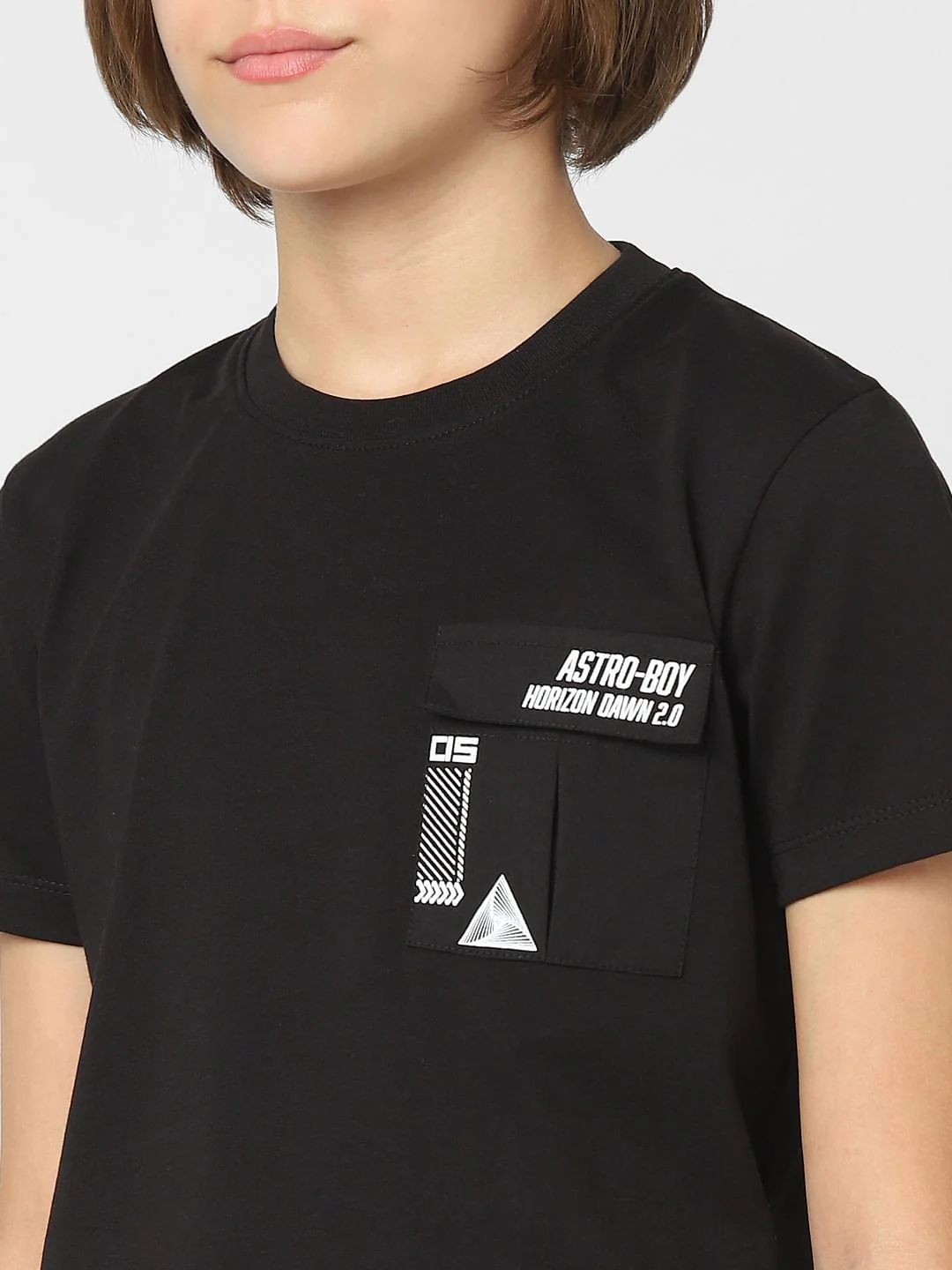 Boys Black Crew Neck T-shirt - Image 5
