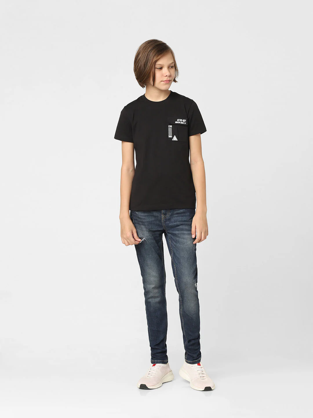 Boys Black Crew Neck T-shirt - Image 6