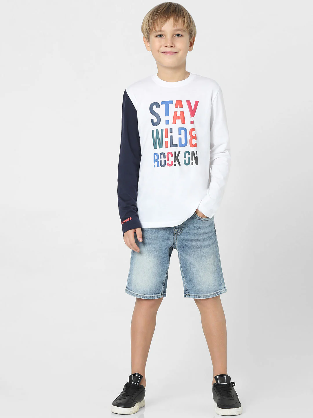 Boys White Slogan Print Crew Neck T-shirt - Image 6