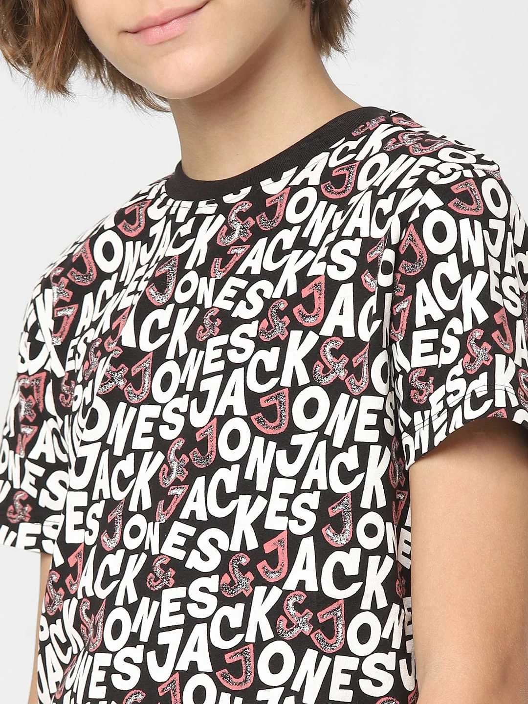 Boys Black Logo Print Crew Neck T-shirt - Image 5