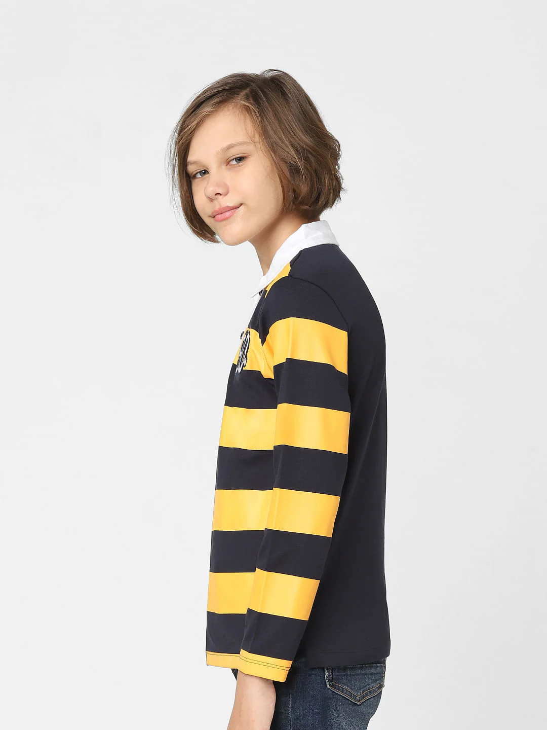 Boys Navy Blue Colourblocked Polo T-shirt - Image 3