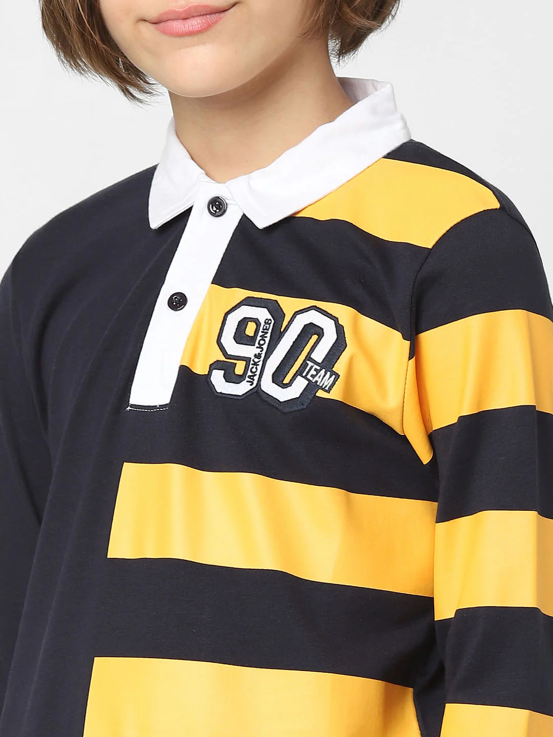 Boys Navy Blue Colourblocked Polo T-shirt - Image 5