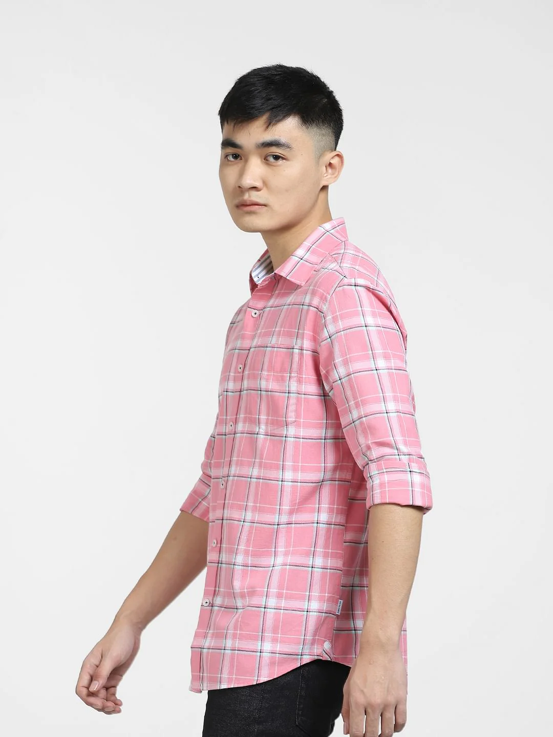 Light Pink Check Full Sleeves Shirt - Image 3