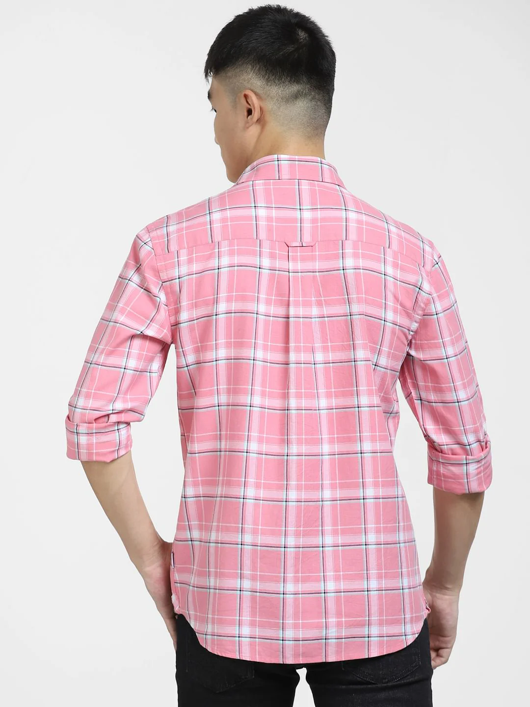 Light Pink Check Full Sleeves Shirt - Image 4
