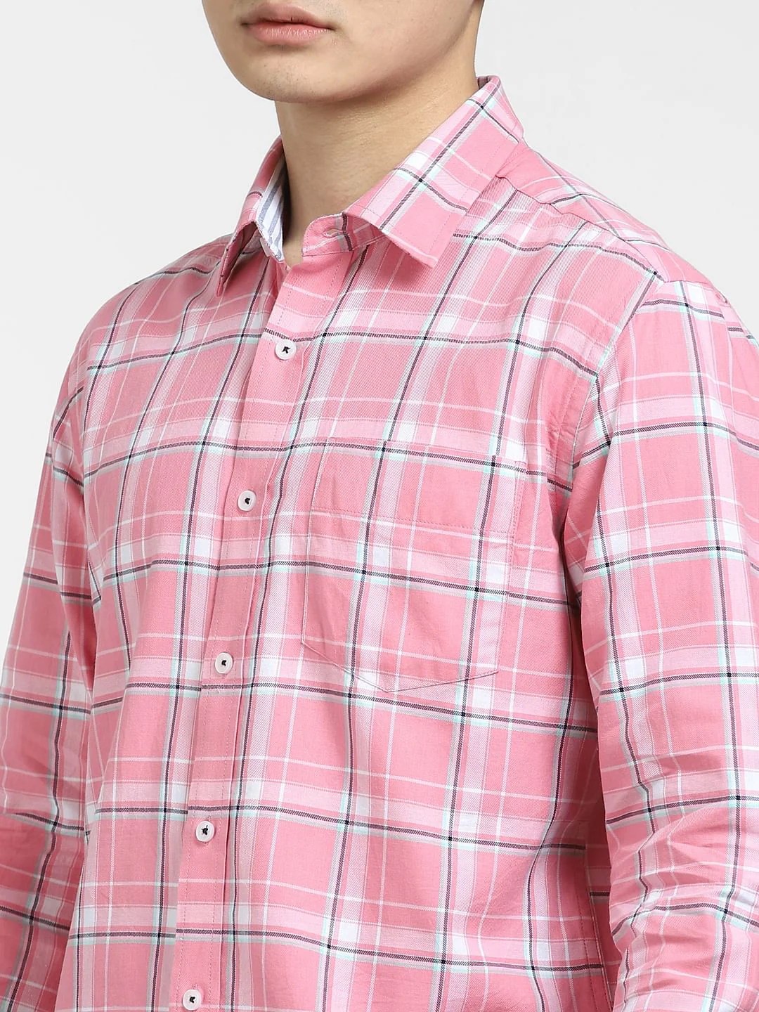 Light Pink Check Full Sleeves Shirt - Image 5