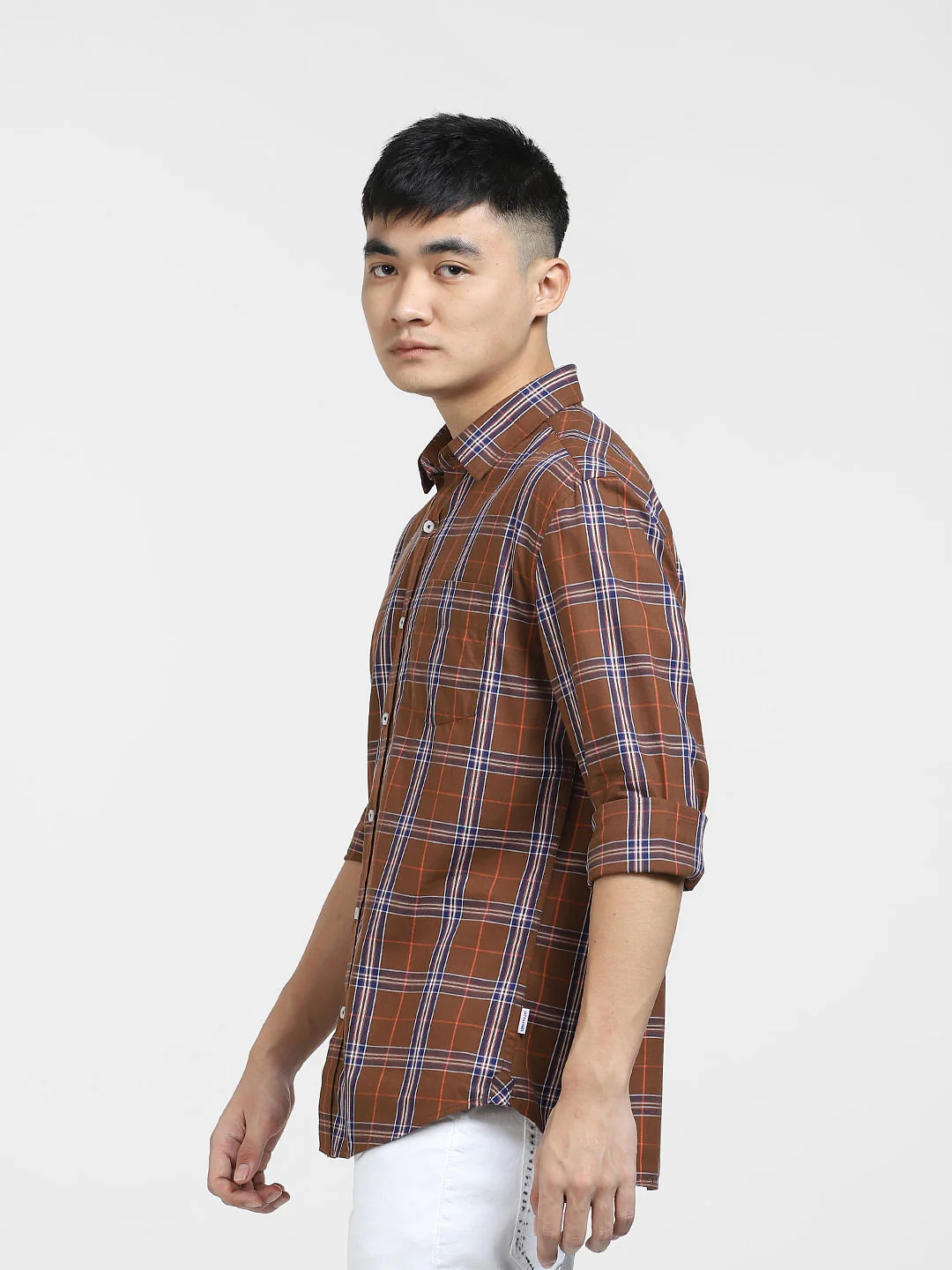Brown Check Full Sleeves Shirt - Image 3