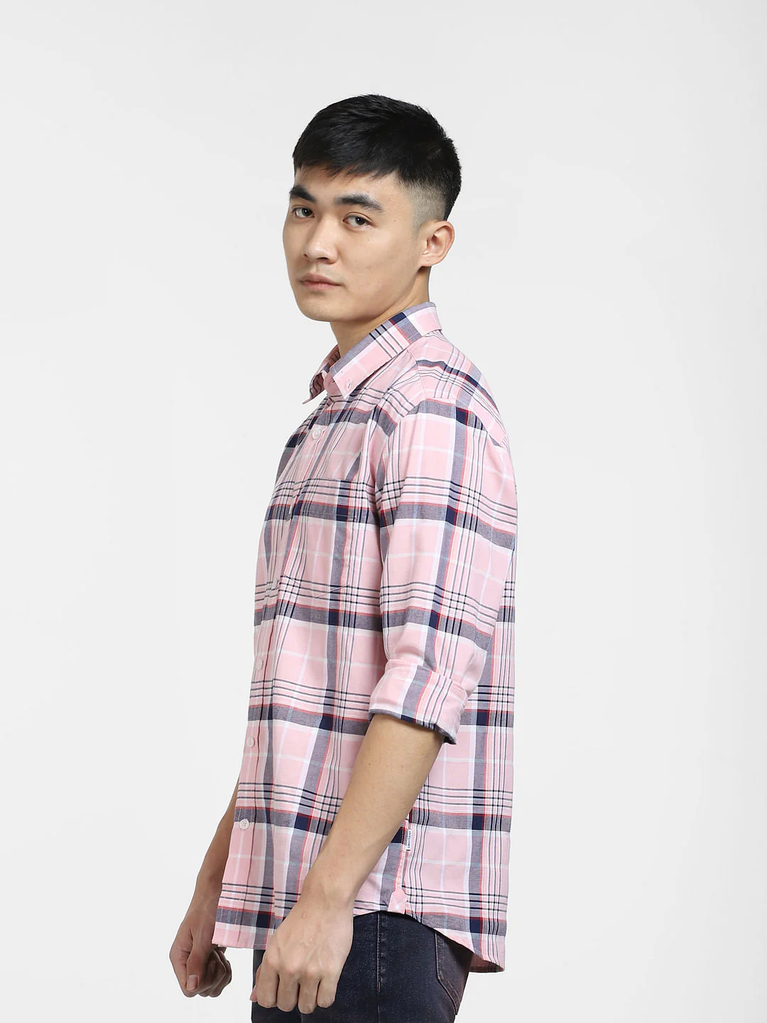 Light Pink Check Full Sleeves Shirt - Image 3