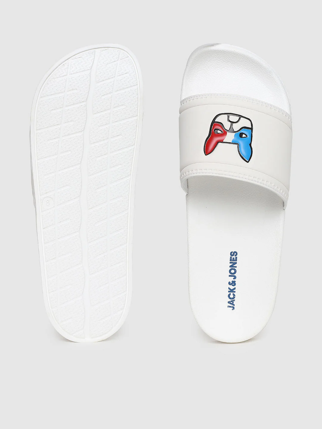 White Graphic Print Sliders - Image 3