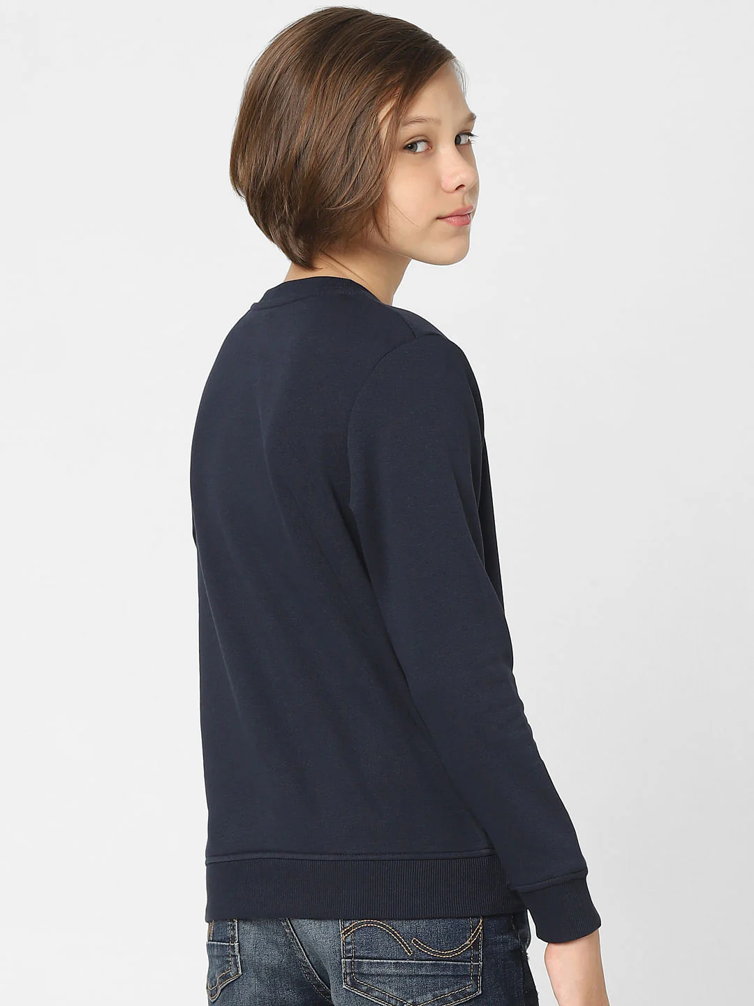 Boys Navy Blue Logo Print Sweatshirt - Image 4