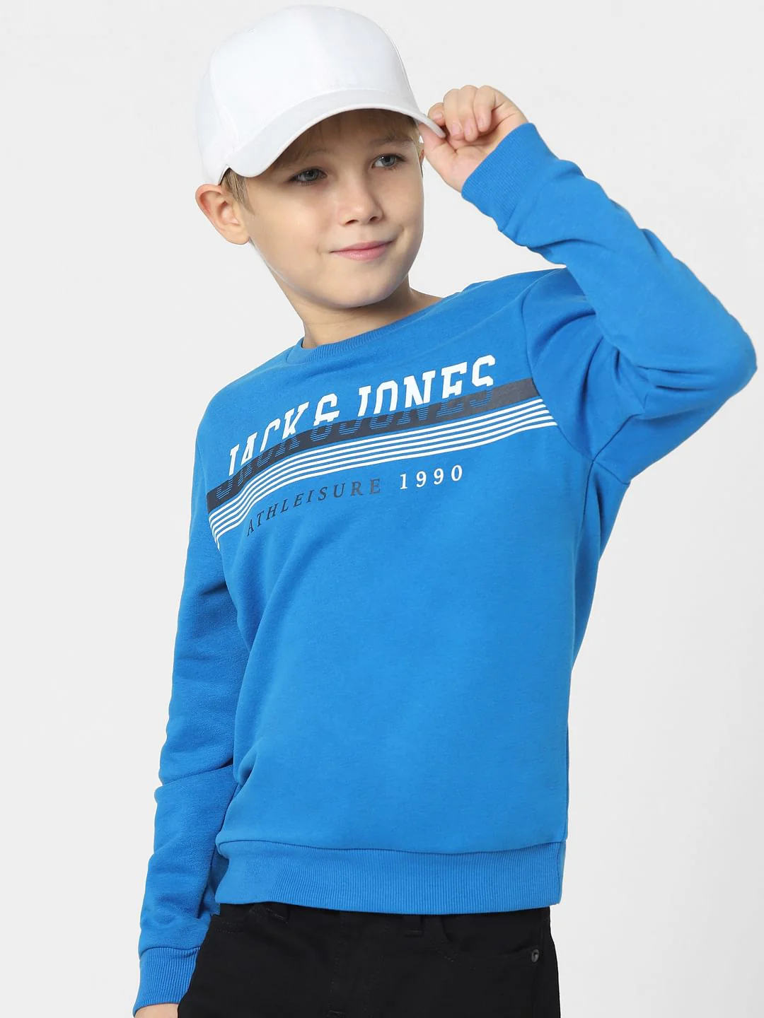 Boys Blue Logo Print Sweatshirt