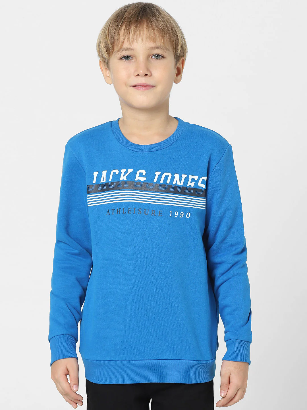 Boys Blue Logo Print Sweatshirt - Image 2